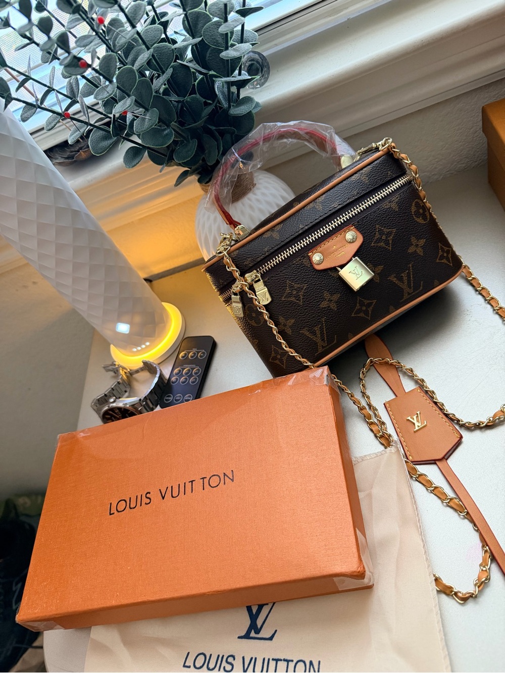 Brown LV Monogram Vanity Case Crossbody Bag PM